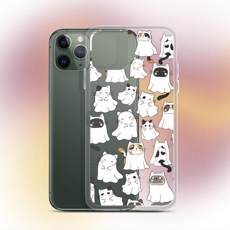 "Ghostly Purrs” Cat Phone Case - iPhone