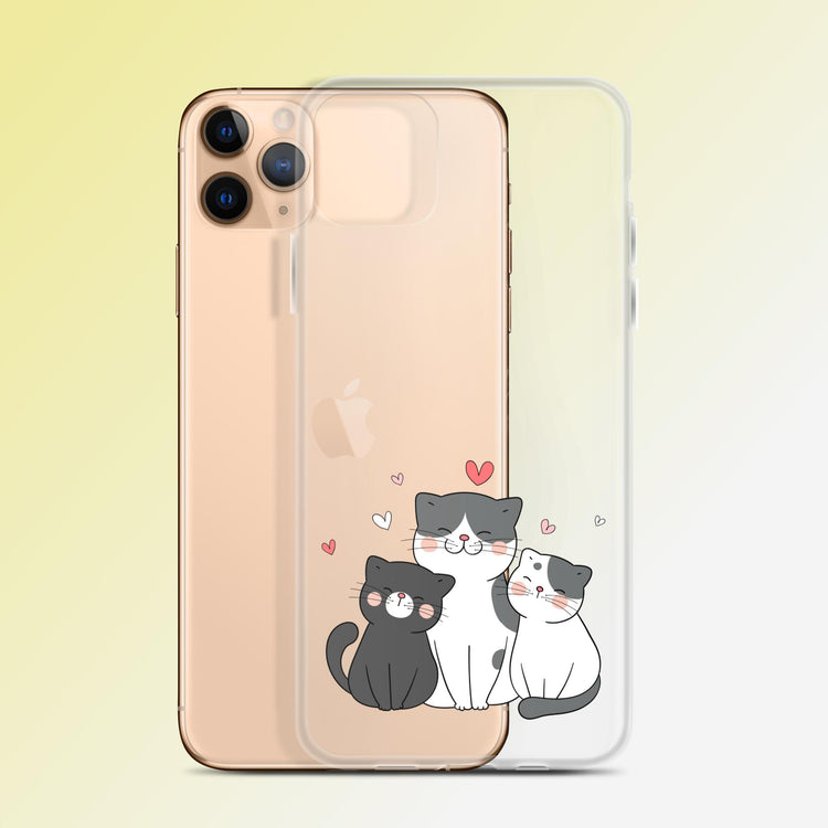 "Fluffy Hearts Trio" Cat Phone Case - iPhone