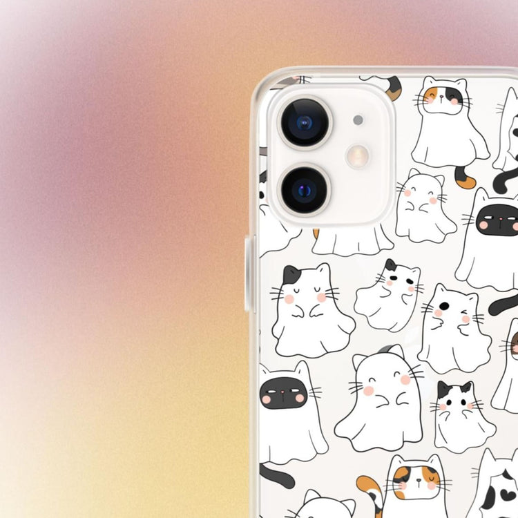 "Ghostly Purrs” Cat Phone Case - iPhone