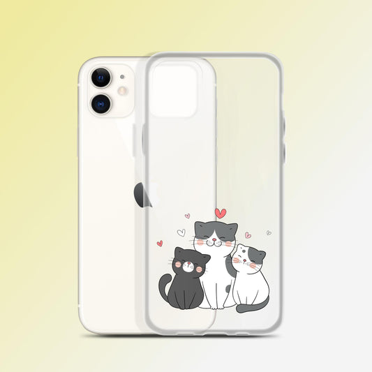 "Fluffy Hearts Trio" Cat Phone Case - iPhone
