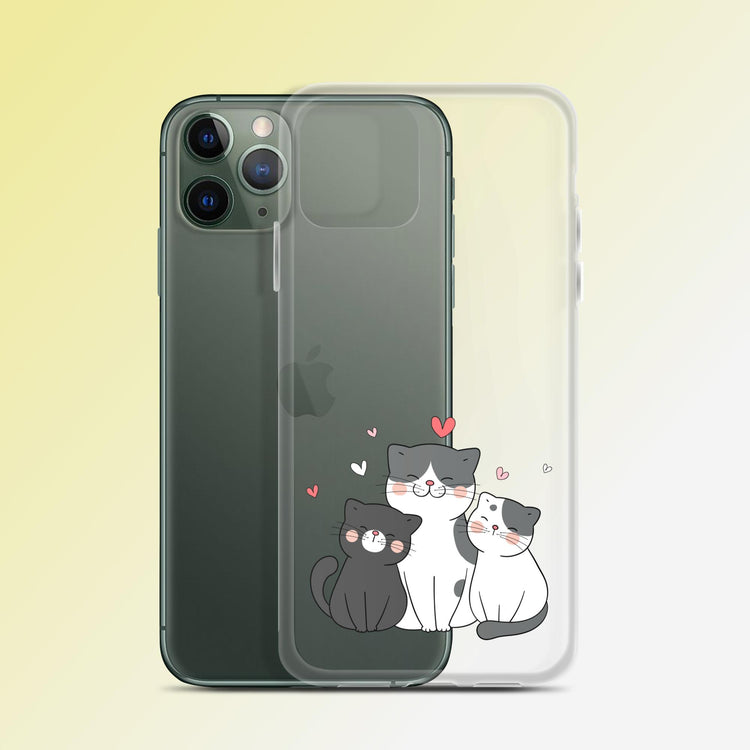 "Fluffy Hearts Trio" Cat Phone Case - iPhone