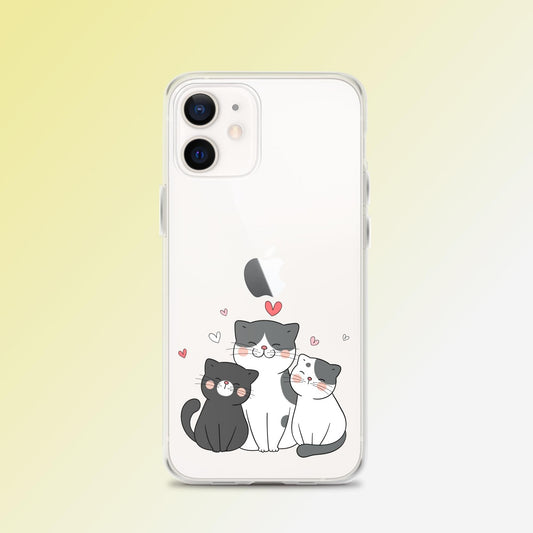 "Fluffy Hearts Trio" Cat Phone Case - iPhone