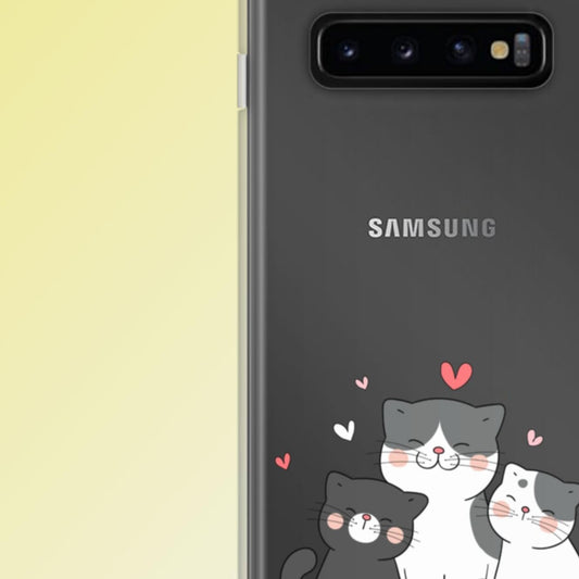 "Fluffy Hearts Trio" Cat Phone Case - Samsung