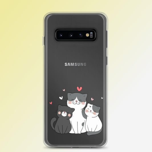"Fluffy Hearts Trio" Cat Phone Case - Samsung