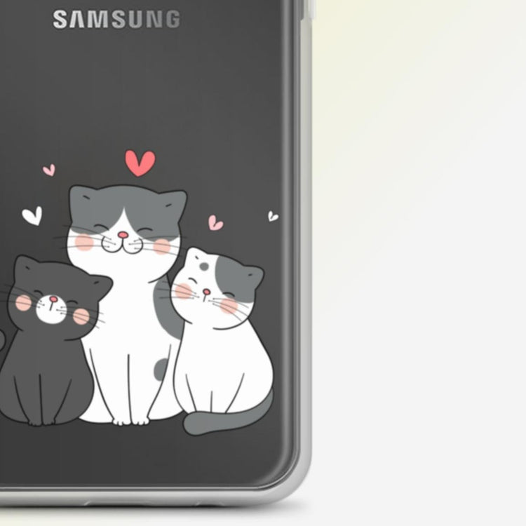 "Fluffy Hearts Trio" Cat Phone Case - Samsung